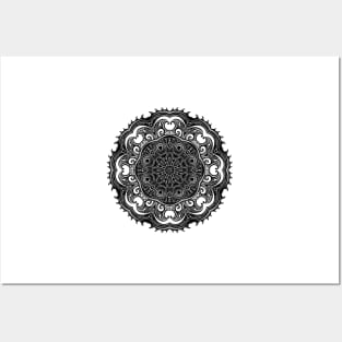 Black Indian Mandala Posters and Art